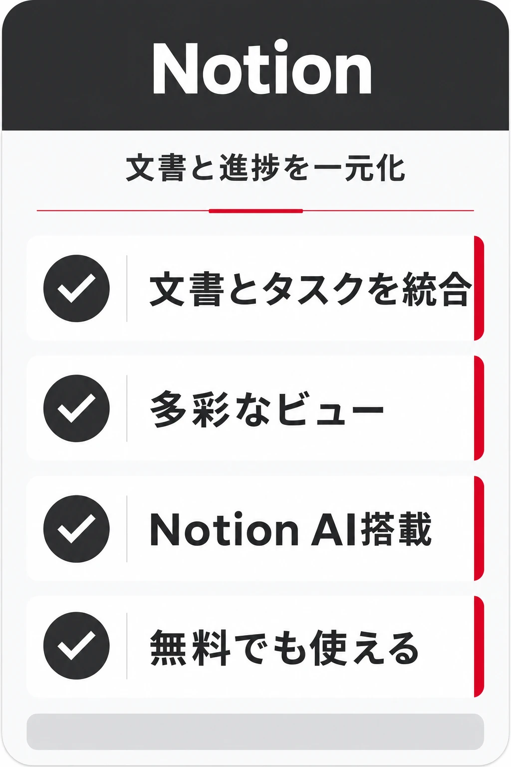 Notionの特徴:ドキュメントと進捗を1か所に統合したいチームに向くタスク管理ツール