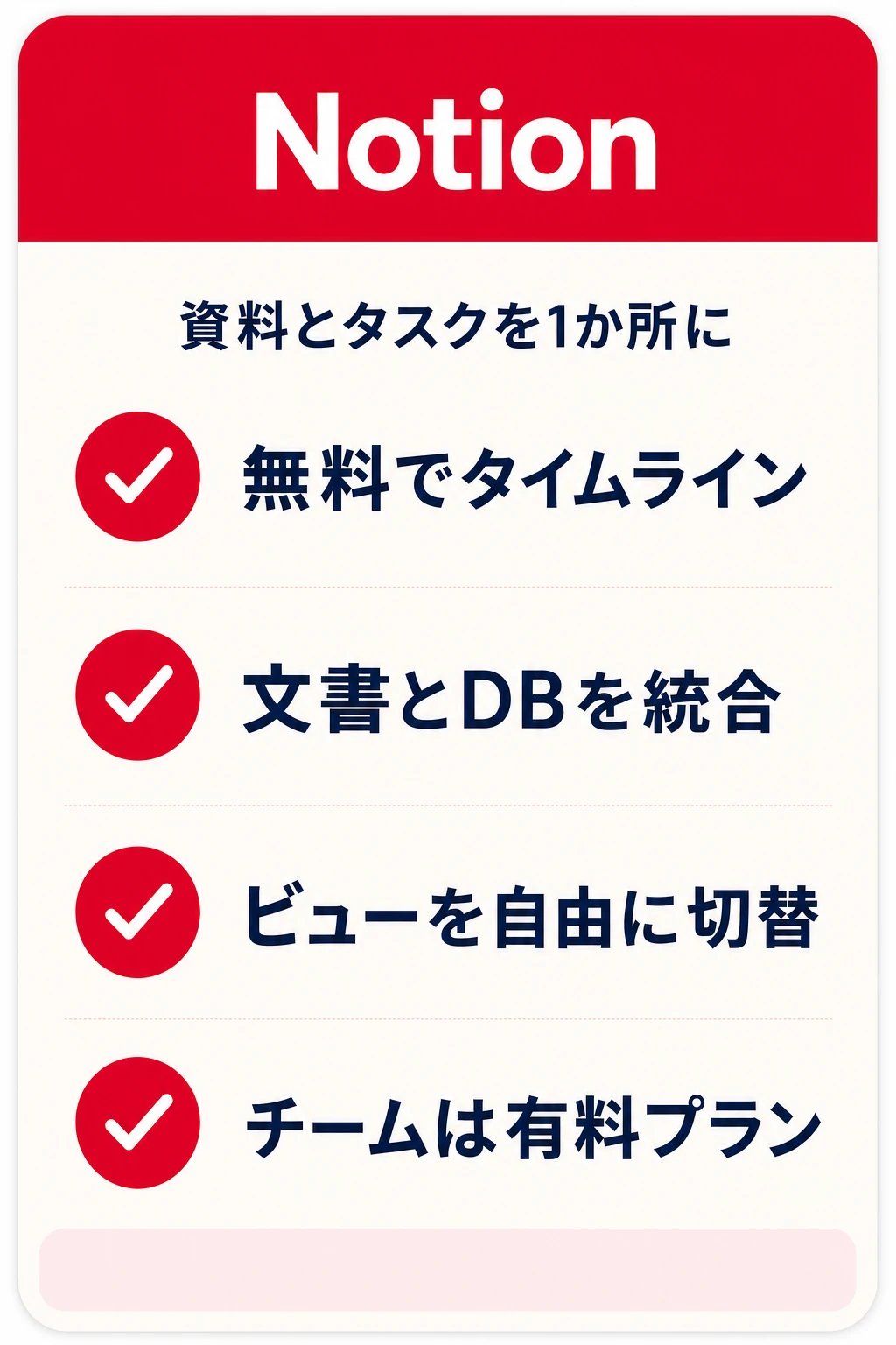 Notionの特徴:資料もタスクも1か所にまとめて管理したいチームに向くタスク管理ツール