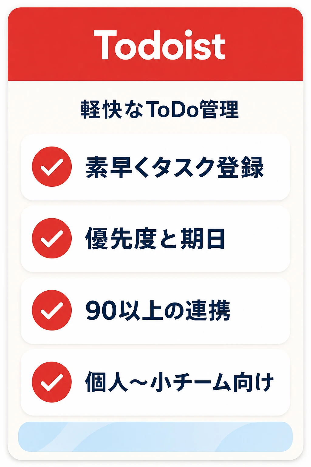 Todoistの特徴：個人〜少人数で軽快にタスクを管理したいチームに向くタスク管理ツール