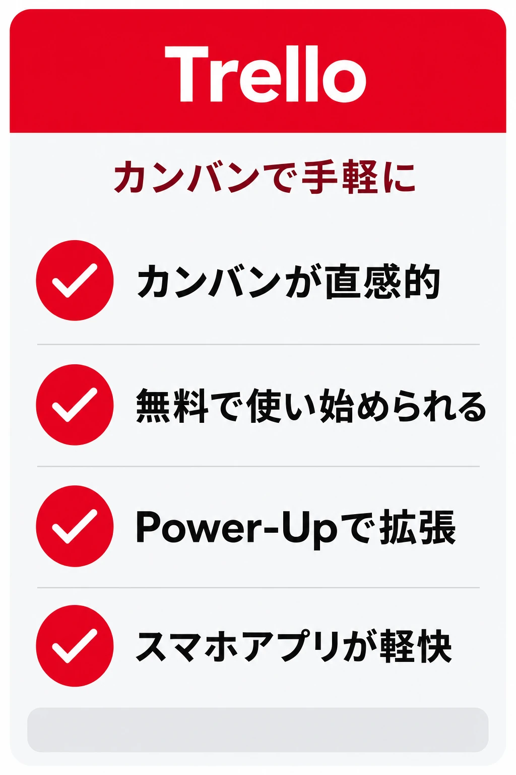 Trelloの特徴：無料のカンバンで手軽に始めたいチームに向くタスク管理ツール