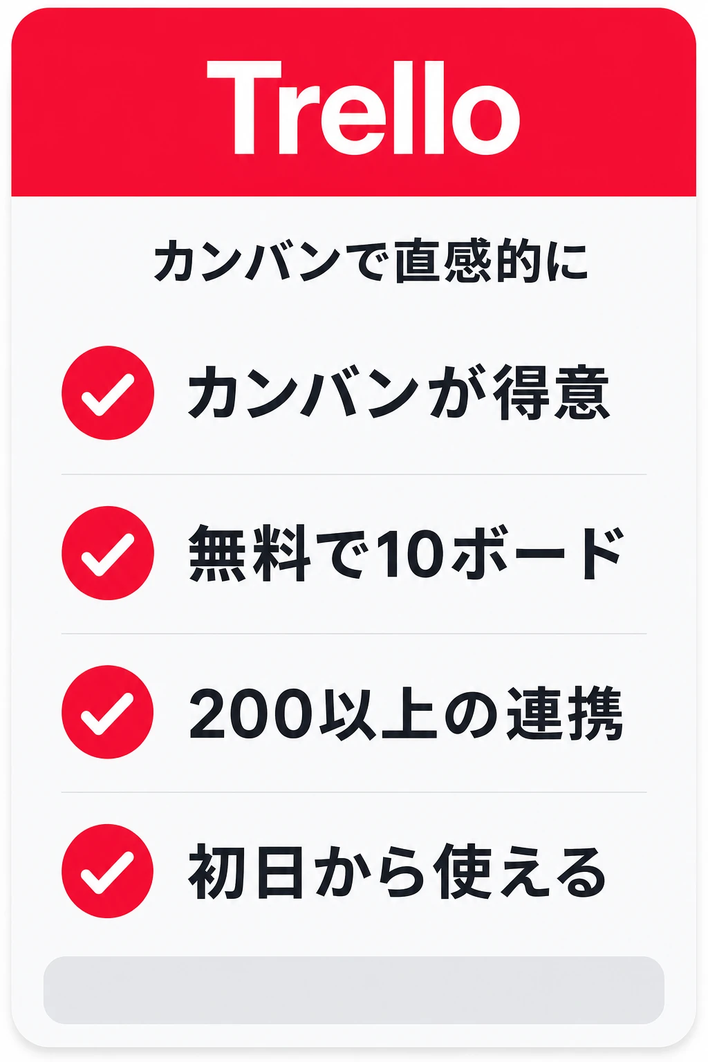 Trelloの特徴:カンバンで直感的に進捗を動かしたいチームに向くタスク管理ツール